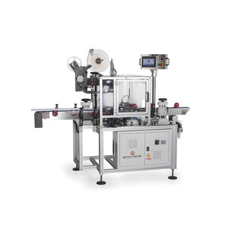 Macchina di etichettatura controllata da PLC - Saturno eyeshadows - E-Packaging Srl - per applicazione laterale / per applicazione sulla parte superiore del prodotto / per applicazione sulla parte inferiore