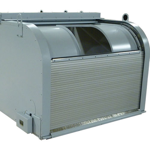 Protezione avvolgibile con cassonetto - Alumaflex - Dynatect Manufacturing, Inc. - per centro di lavorazione / senza cassonetto / verticale
