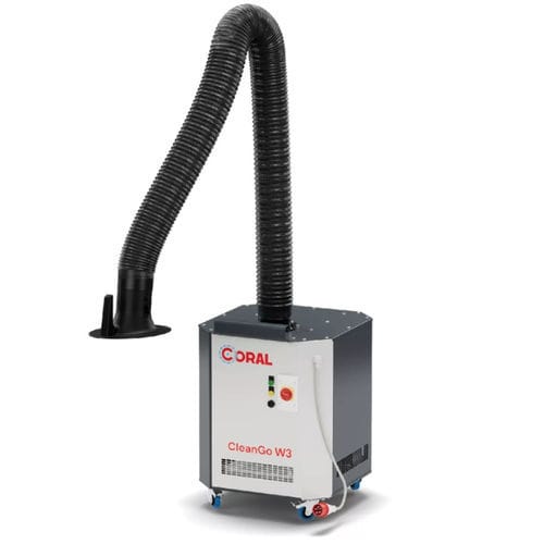 Aspiratore di fumo mobile - Cleango - CORAL - di saldatura / a cartuccia / con braccio aspirante