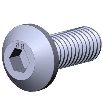 Vite a testa bombata - 3512 S 0820 VZ 01 - TecEnMa GmbH - con foro esagonale / in acciaio galvanizzato / autofilettante