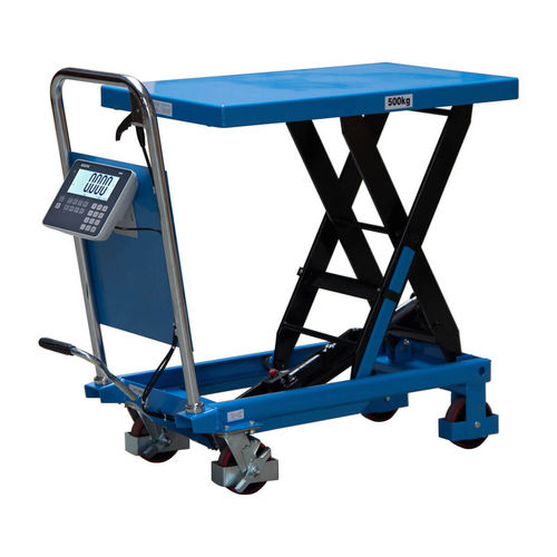 Tavola elevatrice a forbice - HTW series - Bosche GmbH & Co. KG - manuale / mobile / con bilancia integrata