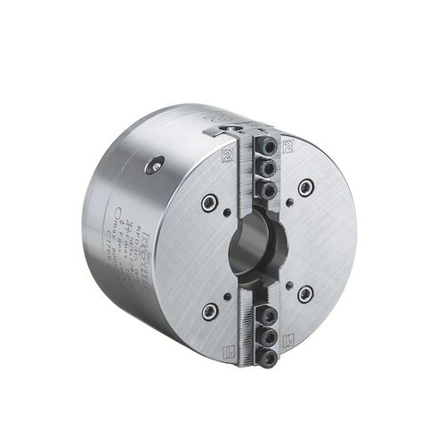 Mandrino automatico - 147281 - RÖHM GmbH - 2 ganasce / con foro passante / per lavorazione