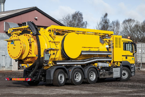 Camion idropulitore - SIMON MOOS A/S - a 4 assi / per lavoro sotterraneo / per l'industria del riciclaggio