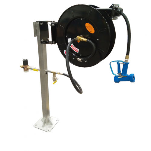Avvolgitore per tubo - STD-HR series - Hughes Safety Showers - retrattile / per uso prolungato / a piedistallo