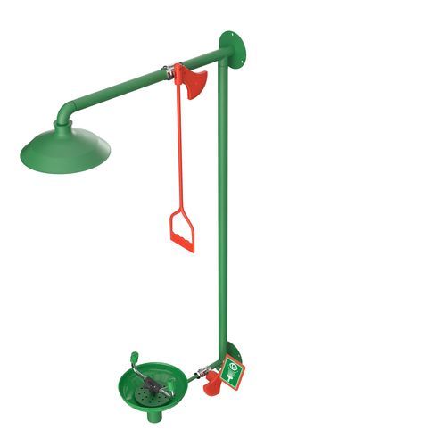 Doccia di sicurezza da parete - LAB-33GS/34G - Hughes Safety Showers - non riscaldata / con lavaocchi/lavafaccia / per ambienti pericolosi