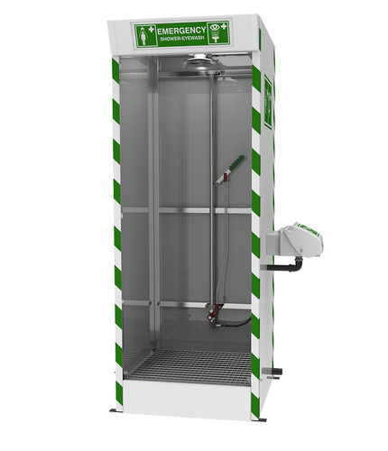 Cabina per doccia da terra - STD-SD-32K/45G - Hughes Safety Showers - per ambienti pericolosi / da interno / di decontaminazione