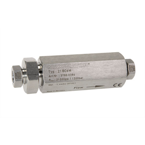 Valvola di ritegno a fungo - 21BC series - Maximator GmbH - a sfera / per gas / in acciaio inossidabile