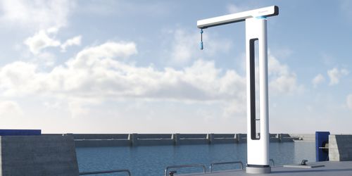Gru a bandiera ergonomica - PowerReachNxG - Cavotec - con comando elettrico / portuale / rotativa