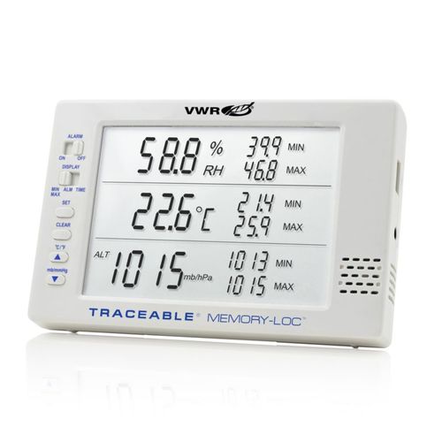 Registratore di dati di temperatura e umidità - VWR - di pressione barometrica / USB / con display LCD