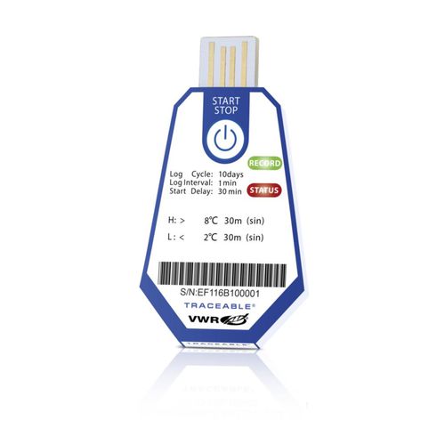 Registratore di dati monouso - VWR - di temperatura / USB / senza schermo