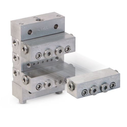 Manifold multicanale - Trabon® MSP - GRACO - in acciaio inossidabile / per elettovalvola / industriale