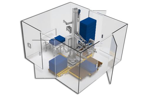 Pallettizzatore e depallettizzatore dal basso - DP410 - Delta Engineering - per vaschette / automatico