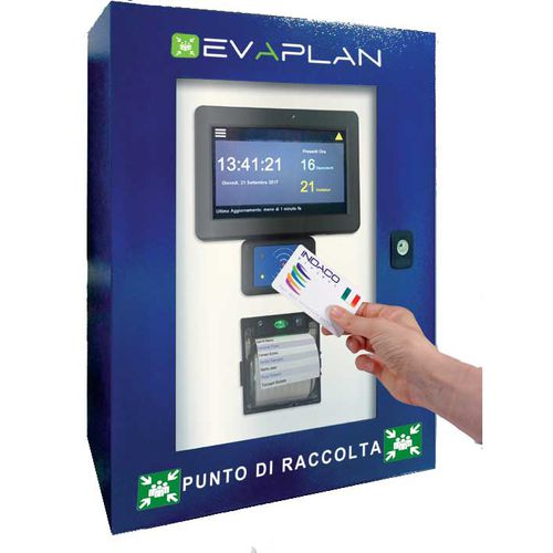 Terminale di raccolta dati - EVAPLAN - Indaco Project s.r.l. - con touch screen / a parete / con lettore di scheda