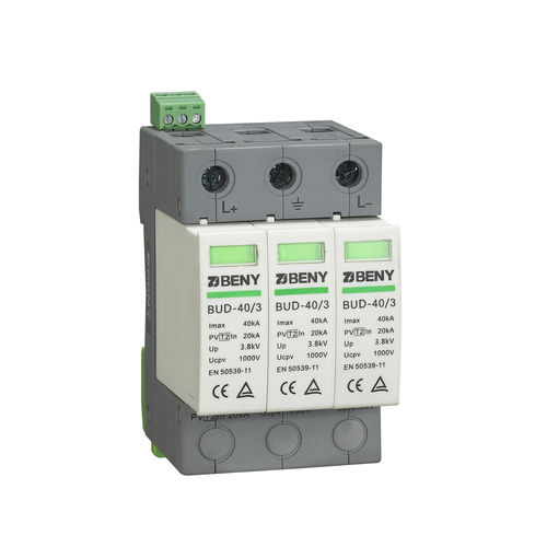 Limitatore di sovratensione di tipo 2 - BUD-40/3R - Zhejiang Benyi Electrical Co.,ltd. - per impianto fotovoltaico / 3 poli / su guida DIN