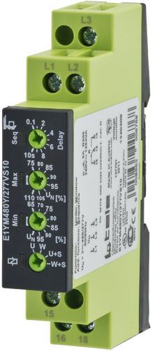 Relè di sorveglianza di tensione - E1YM480Y/277VS10 - TELE Haase Steuergeraete GmbH - di sequenza di fasi / di squilibrio di fase / di sequenza di fase