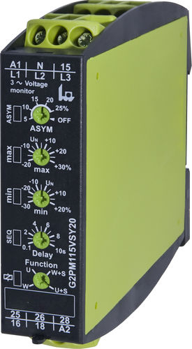 Relè di sorveglianza di tensione - G2PMxxxSY20 series - TELE Haase Steuergeraete GmbH - di sequenza di fasi / di assenza di fase / di squilibrio di fase