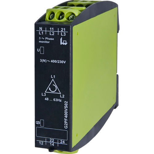 Relè di sorveglianza di sequenza di fasi - G2PFxxxS02 series - TELE Haase Steuergeraete GmbH - di assenza di fase / di squilibrio di fase / di sequenza di fase