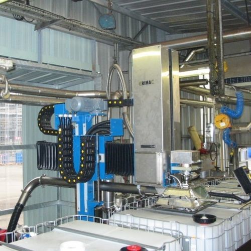 Riempitrice 4 assi - ERIFUT 4 X series - ERIMAC - semiautomatica / manuale / per fusti su pallet