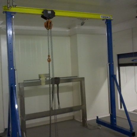 Gru a cavalletto con rotelle - 36-1T25-S1 - ERIMAC - per officina / in acciaio