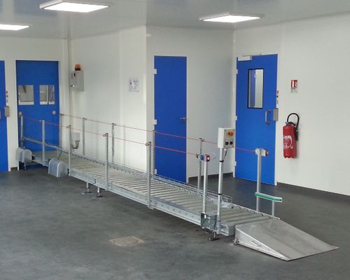 Trasportatore a rulli motorizzati - CRM M  - ERIMAC - orizzontale / da trasporto / per movimentazione
