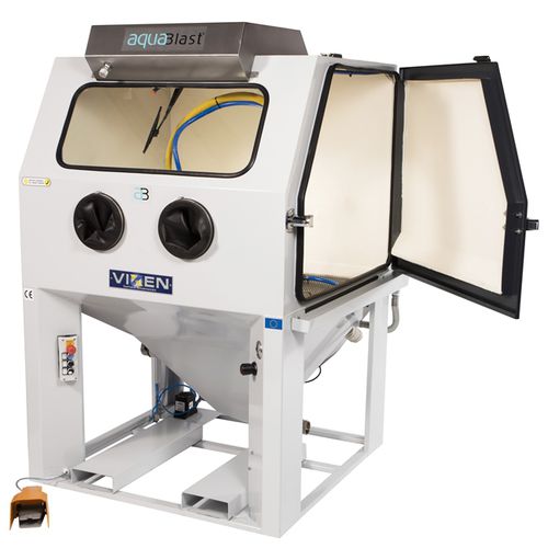 Cabina di sabbiatura umida - Aquablast® 1215 - VIXEN - manuale / con tavola girevole / in acciaio inossidabile