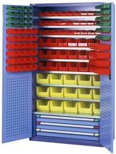 Armadio da officina - max.  300 x 1 950 mm - THURMETALL - con piedi / con 2 sportelli / in acciaio