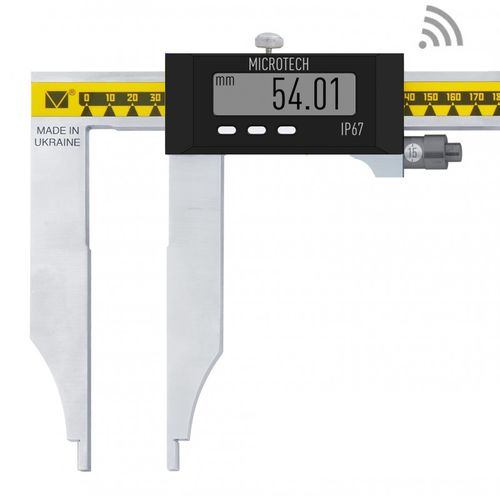 Calibro a corsoio digitale - MICROTECH - con becco lungo / con connessione wirelss / IP67