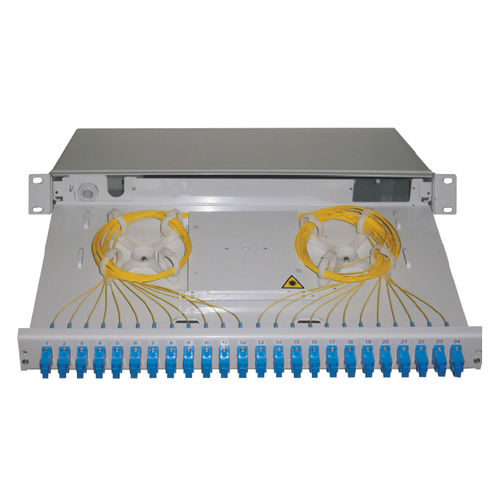 Scatola per impiombature per fibra ottica - ODF-19-1U series - DLL Partners - rack 19" / di acciaio