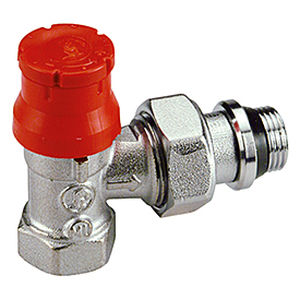 Valvola termostatica di regolazione della temperatura - R401PTG series - Giacomini - in ottone cromato / per radiatore / ad angolo retto