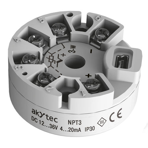 Trasmettitore di temperatura su testa di sonda - NPT3 - akYtec GmbH - RTD / con termocoppia / 2 cavi