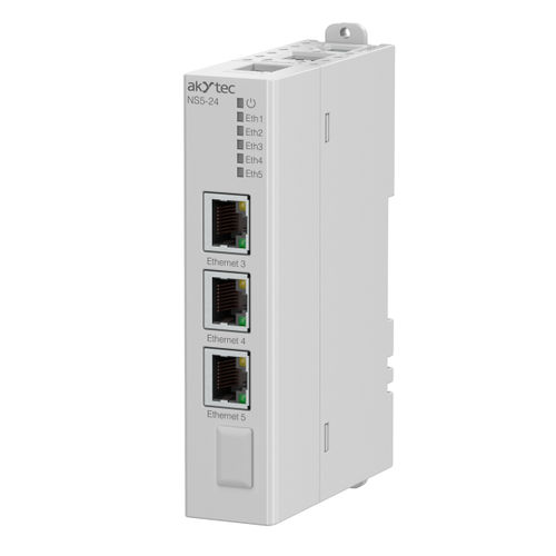 Modulo di commutazione Ethernet non gestibile - NS5-24 - akYtec GmbH - 8 porte / per montaggio su guida DIN / compatto