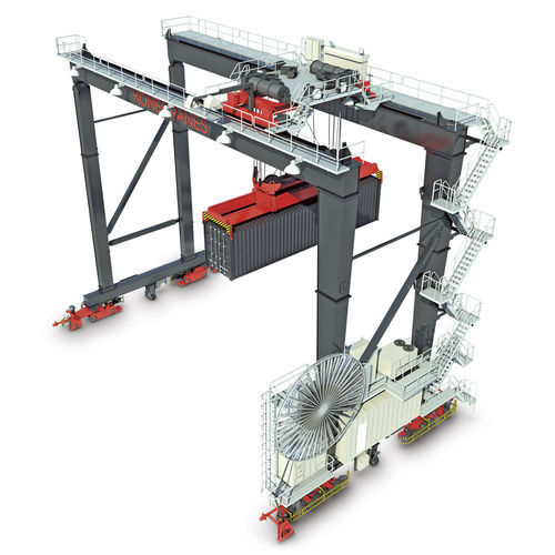Gru a cavalletto su guida di scorrimento - ARMG - Konecranes - per container / in acciaio / automatizzata