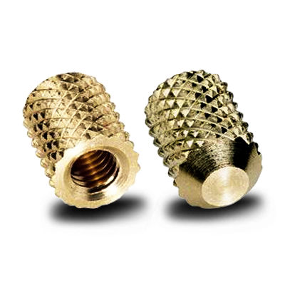 Inserto filettato - 10015A18-24BR - Yardley Products - zigrinato / in ottone / arrotondato