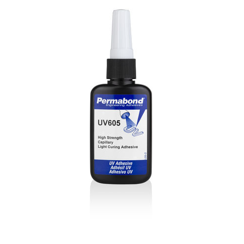 Colla metacrilato - UV605 - Permabond - per vetro / monocomponente / ottica