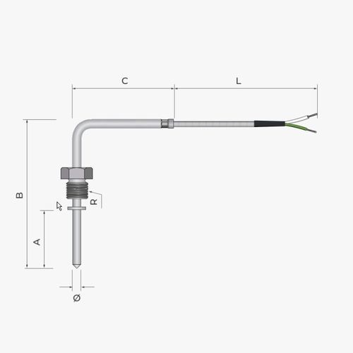 Sonda di temperatura Pt100 - 211 - MESEL S.L - Pt1000 / a termocoppia tipo J / a termocoppia tipo K