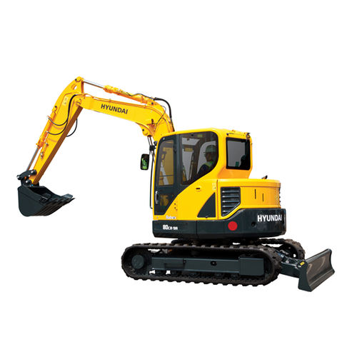 Midi-escavatore - R80CR-9A - HYUNDAI HEAYY INDUSTRIES - cingolato / Tier 3 / per cantiere di costruzione