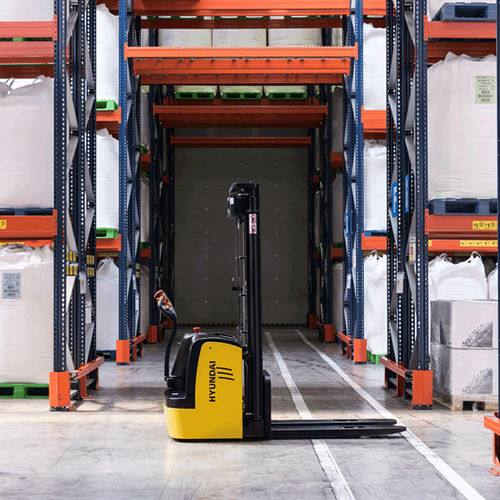 Accatastatore elettrico - 10ES - HYUNDAI HEAYY INDUSTRIES - a timone con guida da terra / 24 V / per pallet