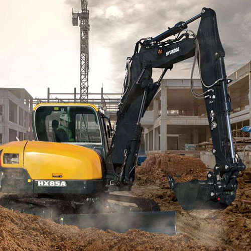 Miniescavatore - HX85A - Stage V - HYUNDAI HEAYY INDUSTRIES - cingolato / diesel / per cantiere di costruzione