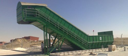 Stazione di trasferimento dei rifiuti a scarica singola - EMS Machinery - per nastro trasportatore / con controllo degli odori
