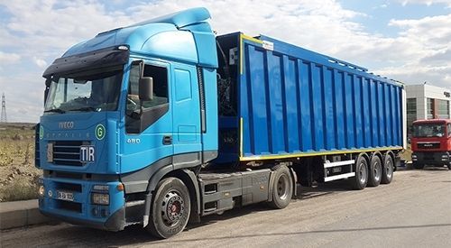 Semirimorchio con piano mobile - EMS Machinery - per rifiuti / a 4 assi