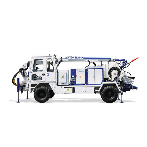 Pompa per calcestruzzo mobile - Adroit 450H/W - TUNELMAK CONSTRUCTION MACHINERY INC - da esterno / per cantiere / per terreno accidentato