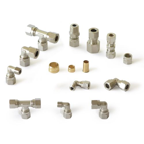 Raccordo pneumatico - MW-220 series - Tubes International - ad anello tagliente / a compressione / gomito a 90°