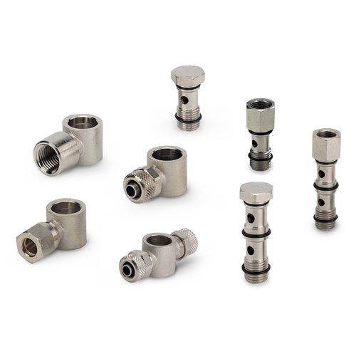 Raccordo pneumatico - MW-240 series - Tubes International - banjo / gomito a 90° / in ottone nichelato