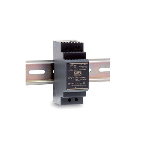 Alimentatore elettrico su guida DIN - HDR-30 series  - Mean Well - AC/DC / ad uscita semplice / con protezione contro cortocircuiti
