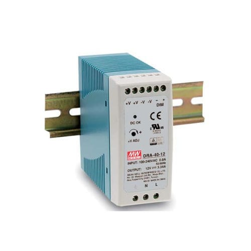 Alimentatore elettrico su guida DIN - DRA-40 series  - Mean Well - AC/DC / ad uscita semplice / regolabile