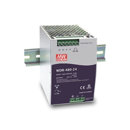Alimentatore elettrico su guida DIN - WDR-480 series - Mean Well - AC/DC / ad uscita semplice / monofase