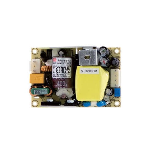 Alimentatore elettrico open frame - RPS-65 series - Mean Well - AC/DC / ad uscita semplice / con protezione contro cortocircuiti