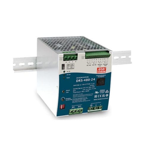 Alimentatore elettrico su guida DIN - DRS-480 series - Mean Well - AC/DC / ad uscita semplice / con protezione contro cortocircuiti