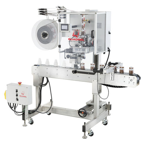 Etichettatrice controllata da PLC - SL200 - Quadrel Labeling Systems - per bottiglie / per applicazione sulla parte superiore del prodotto / per l'industria dell’imbottigliamento