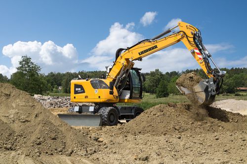 Escavatore intermedio - A 918 - Liebherr Excavators - gommato / Tier 4 intermedia / per cantiere di costruzione